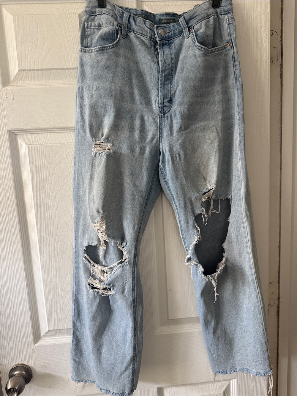 Light Blue Distressed Ripped Jeans